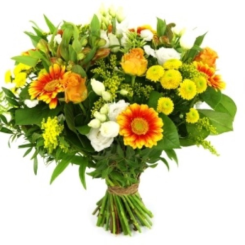 Cheerful bouquet yellow orange white (Small)